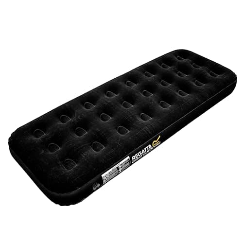 Image of Regatta Flock Finish Camping Inflatable Single 185 x 75 x 21cm Airbed - Black