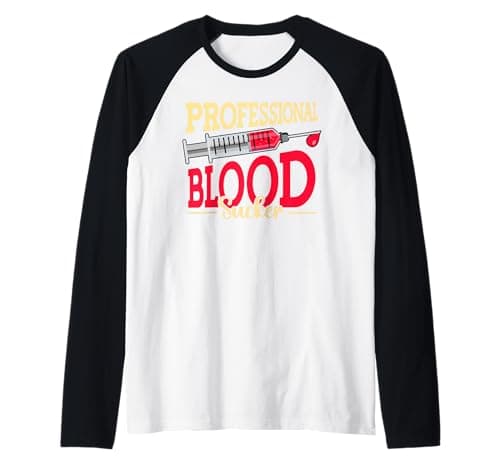 Image of Professional Blood Sucker Nurse Medical Health Care Nurses Raglan Baseball Tee
