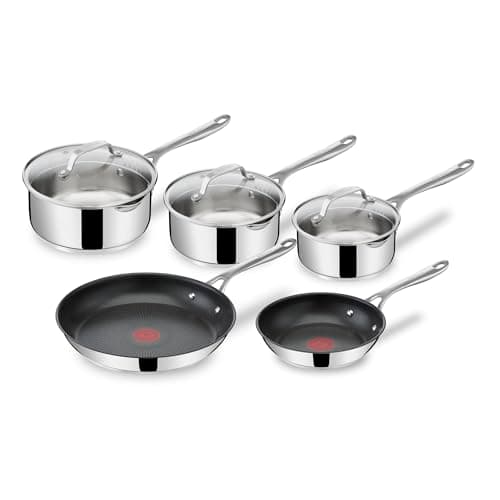 Image of Tefal Jamie Oliver Cook's Direct Stainless Steel 5 Piece Cookware Set – – E304S544