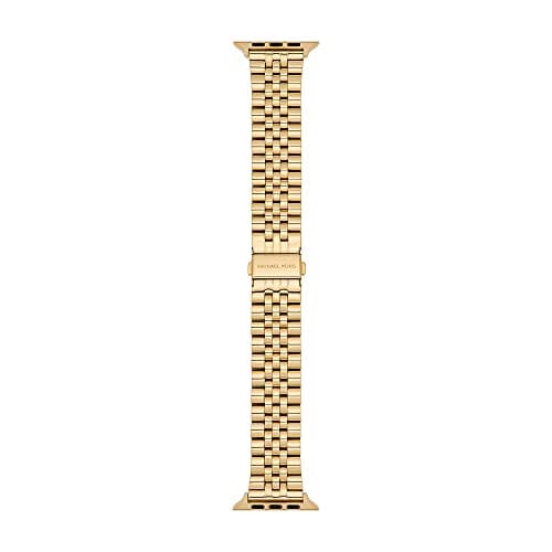 Image of Michael Kors Band Compatible with Apple Watch, 38/40/41 mm:42/44/45/49 mm-20 mm Gold Stainless Steel, MKS8055E