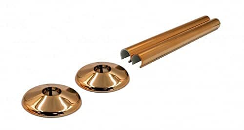 Image of x2 Talon Rose Gold/Copper Snappit Radiator Pipe Covers & Collars for 15mm Pipes