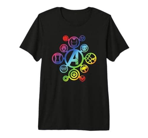 Image of Avengers Infinity War Rainbow Icons Premium T-Shirt
