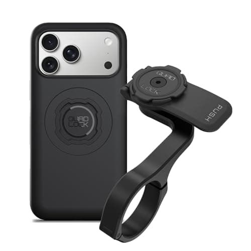 Image of Quad Lock Out Front PRO Handlebar Bike Phone Mount (V2) with MAG Phone Case for iPhone 17 Pro Max