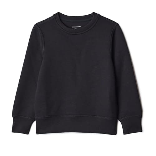 Image of Amazon Essentials Boys' Active Sweat Relaxed-Fit Crewneck Sweatshirt, Black, 11-12 Years