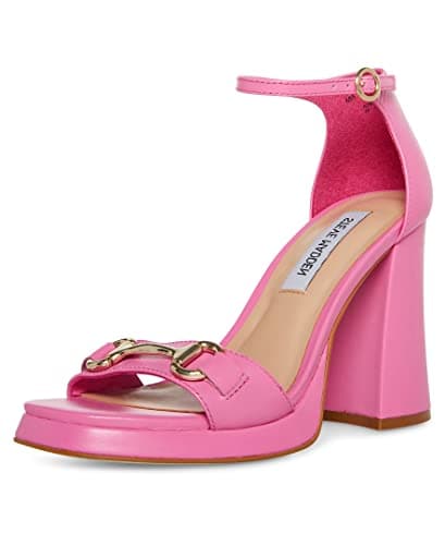 Image of Steve Madden Women's Cienna Heeled Sandal, Pink Leather, 6.5 UK