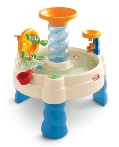 Image of little tikes Spiralin' Seas Water Table - Garden Game - Promotes Active and Imaginative Play - Includes 5 Balls and 1 Cup - For Toddlers from 24 Months to 6+ Years