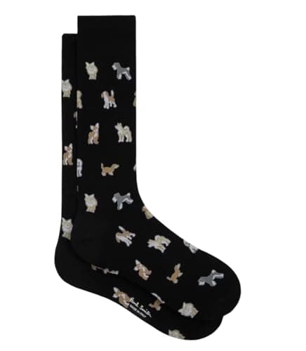Image of Paul Smith Black Kyoto Dogs Socks. One Size