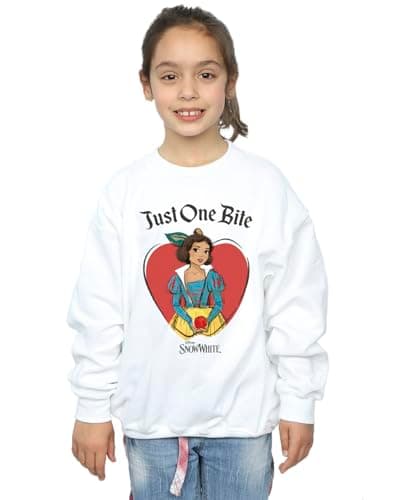 Image of Disney Girls Snow White Just One Bite Sweatshirt White 9-11 Years