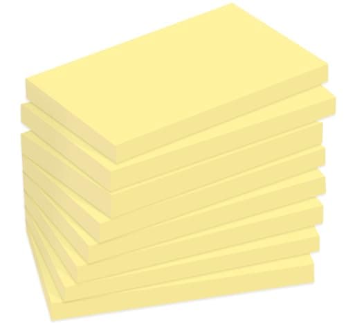 Image of 12 Pads Large Sticky Notes,76 x 127mm Classics Yellow Extra Self-Stick Notes,100 Sheets/Pad Pastel Sticky Notes,Recyclable Memo Note Pads for Note Taking,Memo,to Do Lists & Reminders