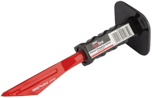 Image of Draper Redline 250mm Plugging Chisel | Carbon Steel Bricklaying Masonry Tools | Octagonal Shank | 15083