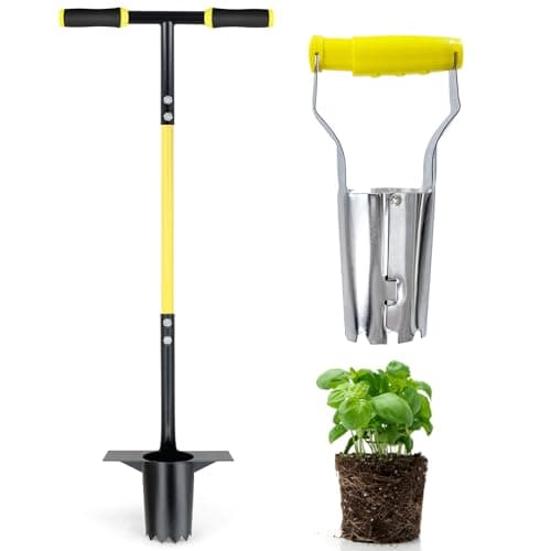Image of Jardineer Bulb Planter Tool Set 3PCS, Long Handle Bulb Planting Tool and Small Bulb Transplanter with Soft Grip for Digging Holes to Plant Tulips, Iris, Daffodils