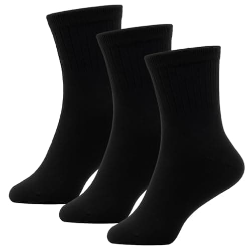 Image of A2Z 4 Kids Pack OF 3 Boys Sports Socks Durable Crew Athletic - Socks AZ198 Black 3 Pack 11-14