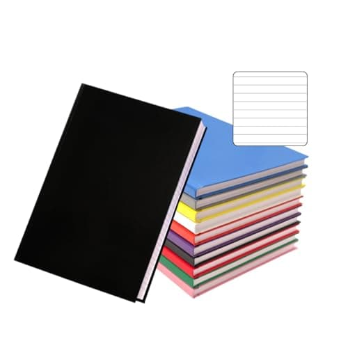 Image of Janrax Pack of 10 A5 160 Pages 8mm Ruled Assorted Colour Casebound Notebooks