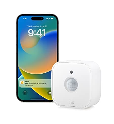 Image of Eve Motion (Matter) – Smart indoor and outdoor motion sensor with light sensor, smart control of devices, Thread, works with Apple Home, Alexa, Google Home, SmartThings, requires Thread Border Router