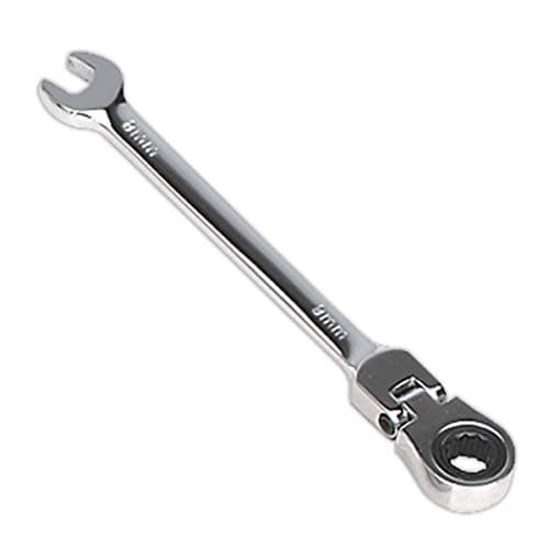 Image of Sealey Fhrcw08 Flexi-Head Ratchet Combination Spanner 8Mm