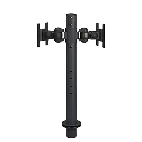 Image of Newstar FPMA-D050DBLACK Tilt/Turn/Rotate Dual Desk Mount (grommet) for two 10-27" Monitor Screens BACK TO BACK, Height Adjustable - Black