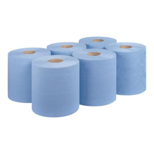 Image of Blue Embossed Centrefeed 2 Ply Paper Towel Roll (Pack of 6)