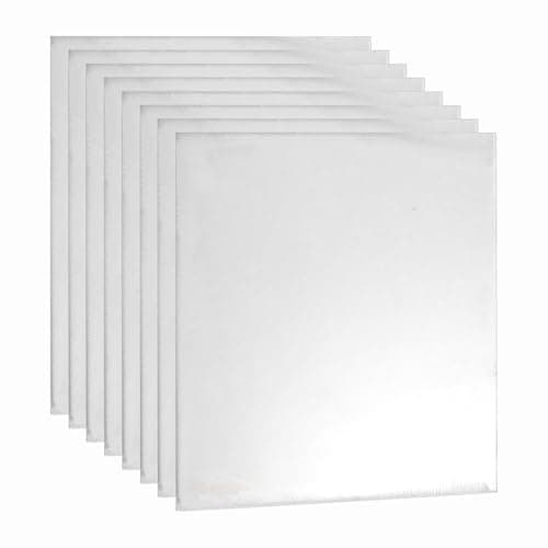 Image of sourcing map 8 Pcs 0.8mm Hot Rolled Steel Sheets, 50x50mm Steel Plate Base Metal Sheet for Structural Support Construction Board Industrial Use Machinery Manufacturing, Silver