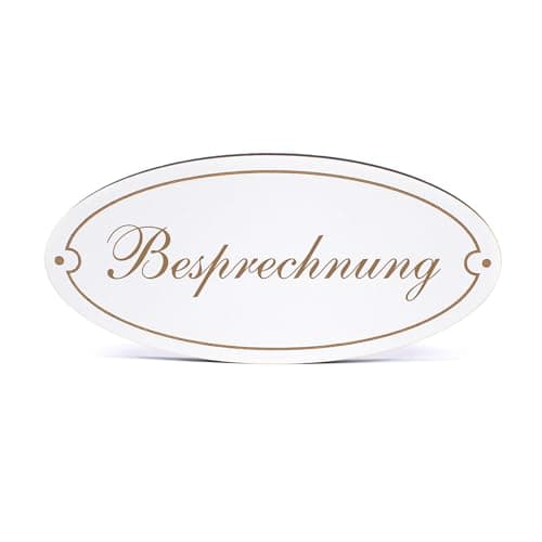 Image of Dekolando Decorative Door Sign Oval – Meeting – Sign 15 x 7 cm – Signs Door Signs Name Plates Home Self-Adhesive Wooden Sign Door Wooden Signs