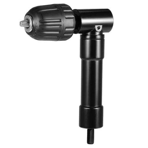Image of Faankiton 90°Right Angle Drill Attachment 0.8-10mm Chuck, Right Angle Bend Extension Keyless Chuck Converter Adapter, 90 Degree Drill Adapter for Tight Corner Workspace