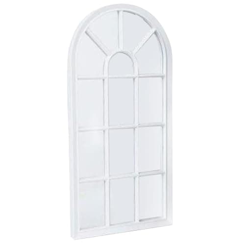 Image of Window Style Mirror - Living Room Decor Hallway Home Panel Wall Glass 70cm Garden Modern | For Bathroom And Hallway Decoration | Stylish Mirror (White)