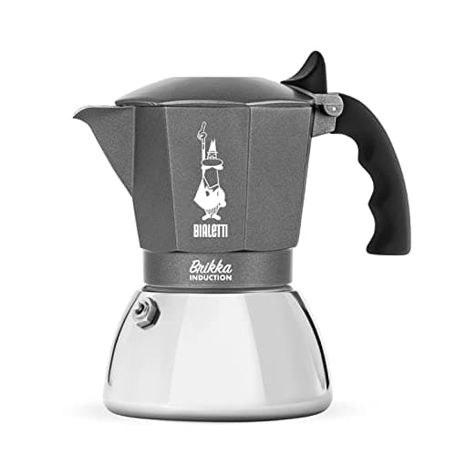 Image of Bialetti 7317 Brikka induction coffee machine, 4 cups (160 ml), bar style espresso, suitable for all types of stoves, elegant design