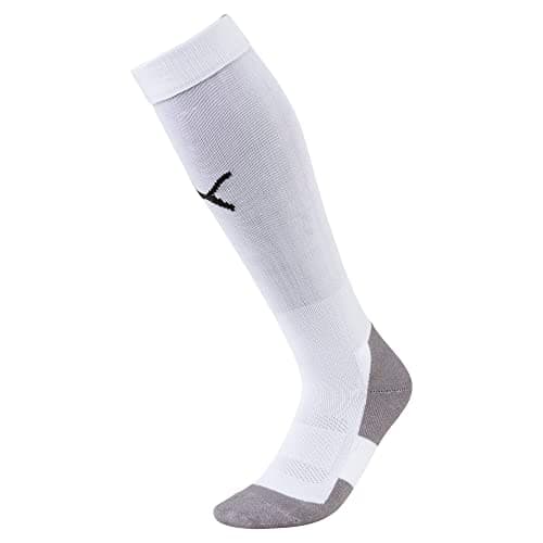 Image of PUMA Mens Team Liga Core Football Socks, Puma White-Puma Black, 4 EU
