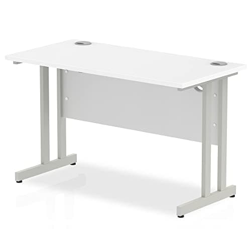 Image of Dynamic Office Solutions Impulse 1200mm Slimline Desk Cantilever Leg White Silver