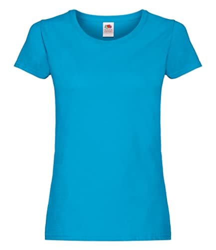 Image of Fruit of the Loom Women's Original T. T-Shirt, Azure, 12 (Manufacturer Size:Medium)