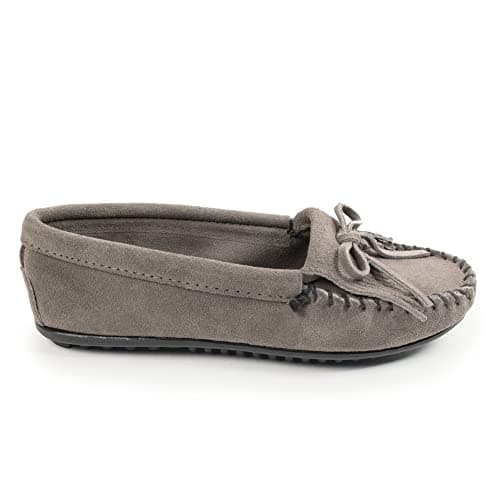 Image of Minnetonka Kilty Moccasins Womens Moccasins, Grey, 40 EU