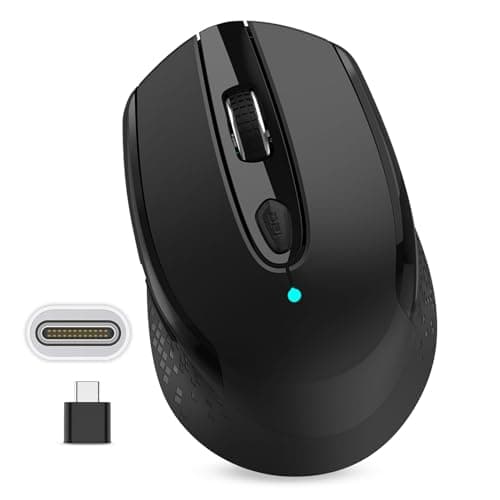 Image of RaceGT Type C Wireless Computer Mouse, USB C 2.4G Silent Cordless Mouse with 6 Buttons and 3 Adjustable DPI for Laptop, Desktop, MacBook, PC