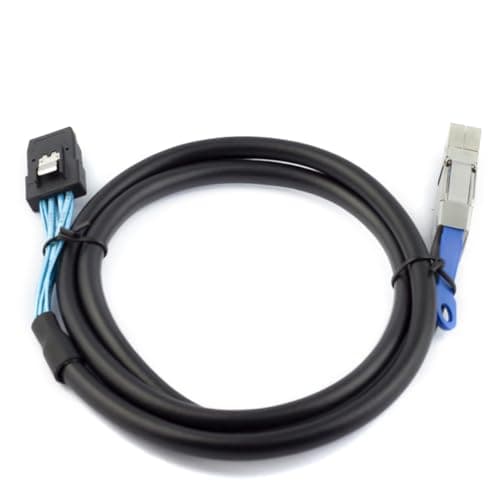Image of AoQhir Mini SAS HD SFF-8644 with IC to SFF-8087 Server Stacking Cable – 12Gbps High Speed 28AWG 10 Ohm Data Cable, Black (2M)