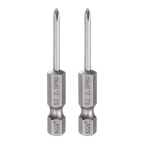 Image of sourcing map 2pcs #00 Phillips Screwdriver Bit PH00 1/4" Hex Shank 2" (50mm) Long 2.5mm Rod Magnetic Cross Head Drill Bits S2 Steel Industrial Screw Driver for Electric Power Tools, Gray