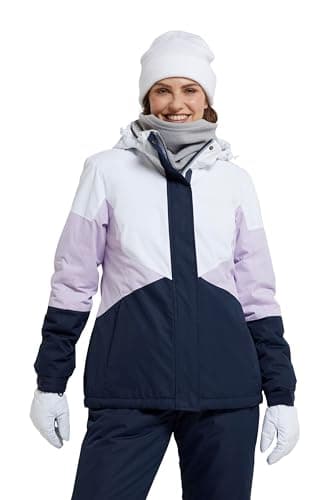 Image of Mountain Warehouse Moon Womens Ski Jacket - Snowproof, Adjustable Hood - Ideal For Sports, Skiing, Snowboarding Lilac Women's Size 14