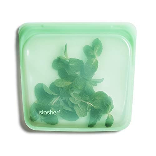 Image of Stasher Silicone Reusable Storage Bag, Sandwich (Mint) | Food Meal Prep Storage Container | Lunch, Travel, Makeup, Gym Bag | Freezer, Oven, Microwave, Dishwasher Safe, Leakproof
