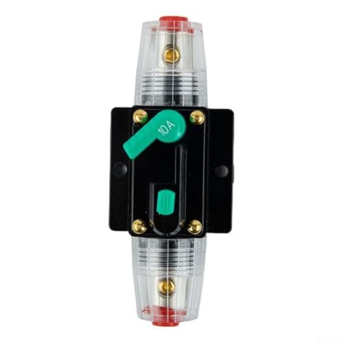 Image of Circuit Breaker Fuse Reset 10A-100A AMP 12V 24V DC Manual Reset Waterproof Case Overcurrent Protection Panel Mount Audio Cable Compatible for Car Boat(10A)