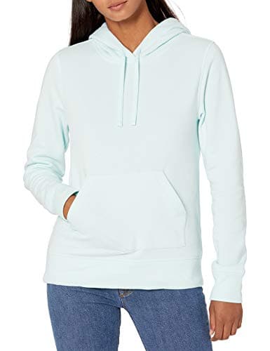 Image of Amazon Essentials Women's French Terry Fleece Pullover Hoodie, Aqua Blue, S