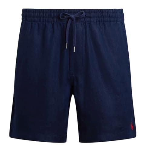 Image of Polo Ralph Lauren Classic Fit Prepster Linen Shorts (UK, Alpha, M, Regular, Regular, Navy)