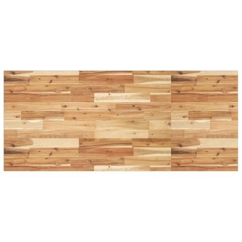 Image of vidaXL Solid Acacia Wood Desk Top - Oil-Finished Surface, 140x60x2 cm, for Living Room, Office, Kitchen Workstation, Garage Workbench, Bathroom Vanity