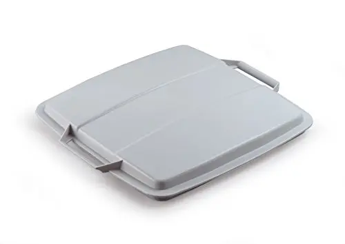 Image of Durable DURABIN 90 Lid Grey - To Be Used with DURABIN 90 Waste Bin - Easy to Grip Handle - Made of Strong Polypropylene
