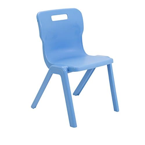 Image of Titan One Piece Classroom Chair, Plastic, Sky Blue, Size 6, Ages 13+ Years, Pack of 3