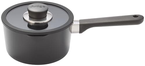 Image of Judge Vista Ceramic 16cm Draining Saucepan – 1.5L, Aluminium Base with Non-Stick Ceramic Coating, Stay Cool Handles, Induction Suitable, Dishwasher Safe