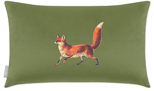 Image of Izabela Peters Eco-Friendly Velvet Cushions - Filled, 50 x 30 cm, Fox - Sage, Chair & Sofa Seat Cushions With Covers Included