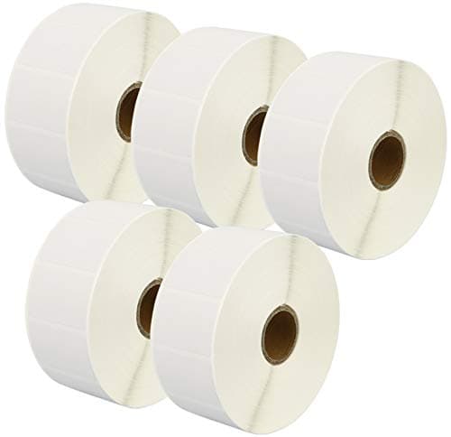 Image of 5 Compatible Rolls 38mm x 25mm White Direct Thermal Labels for Zebra GK420d GK420t GC420d GX420d GX420t GC420t GX430t GT800 LP2844 TLP 2844 Citizen CL-S521 CL-S621 CL-S631 (2000 Labels per Roll)