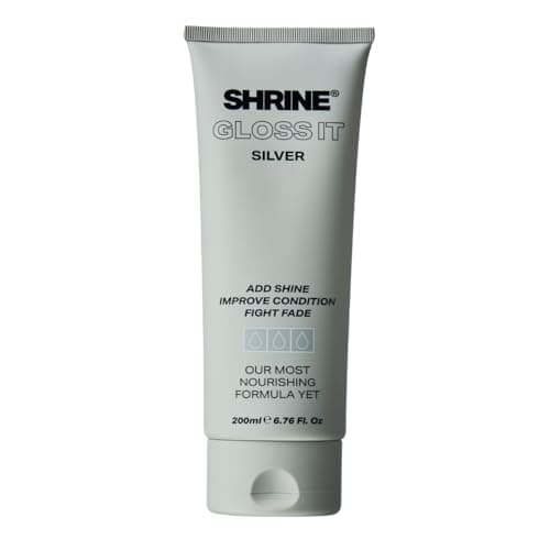Image of Shrine GLOSS IT Colour Depositing Hair Mask SILVER | High-shine gloss treatment | Cool silver tone for blonde, grey & highlights | Neutralises brassiness| Vegan & Cruelty Free | 200ml