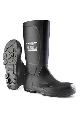 Image of DUNLOP JobGUARD S5 Unisex Full Safety Waterproof Industrial Work Boots, Black, Chemical and Slip Resistant PVC Wellies with Steel Toecap and Midsole for Outdoor and Construction - EU43, UK9