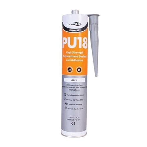 Image of Bond It PU18 Polyurethane Adhesive Sealant High Strength Wood Metal Glass Joint Filler Glue For Concrete Wood Brick Metal Seals and adheres Non Shrinking High Grab 310ml (Grey)