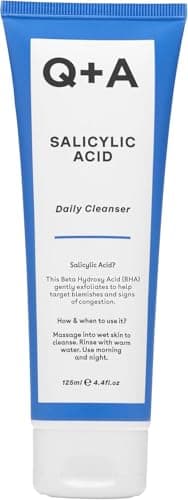 Image of Q+A Salicylic Acid Daily Cleanser – Exfoliating Face Wash for Clear Skin, Targets Breakouts & Pore Congestion, Hydrating with Betaine & Allantoin, Vegan & Cruelty-Free, Made in UK, 125ml