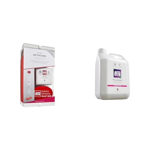 Image of Autoglym Clay Detailing Complete Kit - Premium Car Care Kit Includes (500mL) Rapid Detailer, (100mL) & Polar Wash, 2.5L - Snow Foam Car Shampoo Safe for Wheels, Paint & Trim