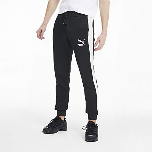 Image of Puma Men Iconic T7 Track Pant Cuff Trousers - Black, X-Large